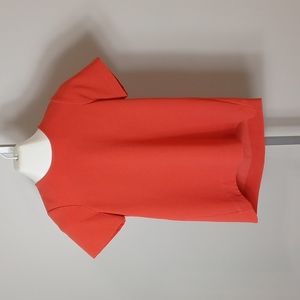 Madewell Crew Neck Blouse with Back Pleat Coral XS